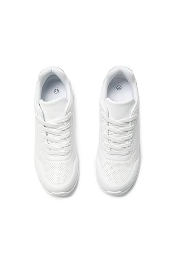 Baskets femme chaussures de marche compensées avec lacets casual - 5