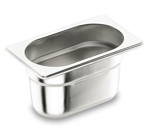 Pentole Agnelli Coixgnp13100 Bacinella Gastronorm 1/3, Acciaio Inossidabile, Argento, 32.5 X 17.60 X 10 Cm