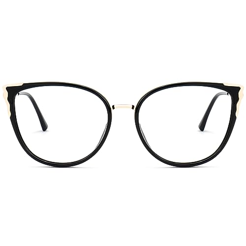 Image of Zeelool Cat Eye Eyeglasses Frame for Women Men Non-prescription Clear Lens ZJGX338746-05 Black