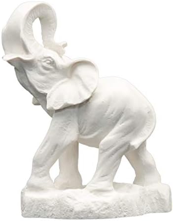 Helcee Handmade Alabaster Elephant Statue 3.94 in