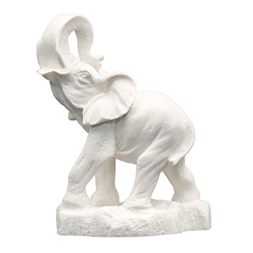 Helcee Handmade Alabaster Elephant Statue 3.94 In #TOP3