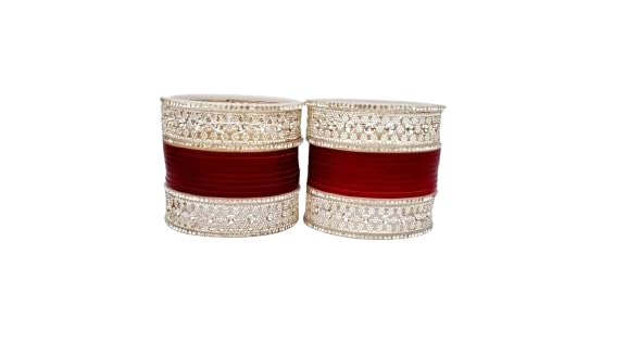 BB Bridal Bangle Set Red Designer Chura with stones kangana Wedding Punjabi Choora Fashion Jewellery Chuda Set