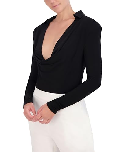 Body à manches longues anti-plis BCBGMAXAZRIA col bénitier chic - 2