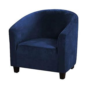 C/N Housse de Fauteuil Cabriolet Extensible en Velours Housse de Fauteuil Cabriolet 1 Place Housse Fauteuil Tullsta Chesterfield Élastique Marine