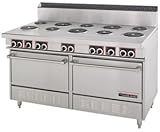 Garland S684 Commercial Electric Range 60'W, 6 Burners, 2 Ovens, 24' Griddle