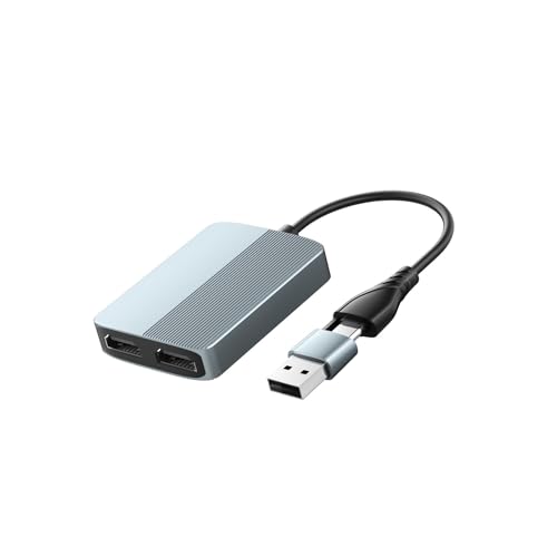 Adaptateur d'extension USB C double HDTV resolution full HD pour affichage simultane fluide