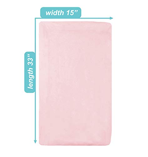 Image of TL Care 100% Natural Breathable Cotton Jersey Knit Fitted Bassinet Sheet, Pink, 15 inch x 33 inch, Soft Breathable, for Girls