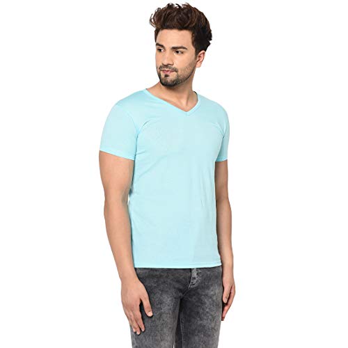 Image of Men's Cotton Blend Half Sleeve V Neck Tshirt