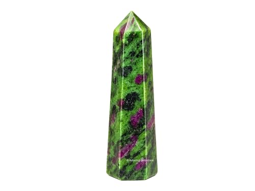 Image of Amazing Gemstone Ruby Zoisite Crystal Towers - Natural Healing Crystal Point Obelisk for Reiki Healing and Crystal Grid (3 inch to 4 inch INCH)