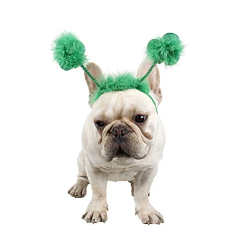 PRETYZOOM Pet St. Patricks Day Headband Irish Headband Dog Costume for St. Patricks Day Party Green