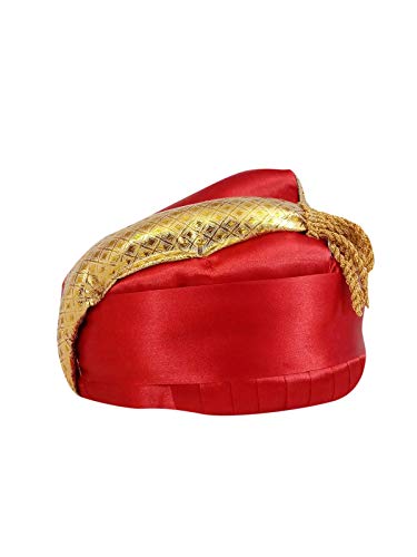 Image of BookMyCostume Traditional Indian Turban, Safa & Pagdi Collection - Ethnic Royal Headwear, Cultural Event & Fancy Dress Costumes | Ideal for Barati, Folk Dance & Themed Functions for Boys, Men & Adults