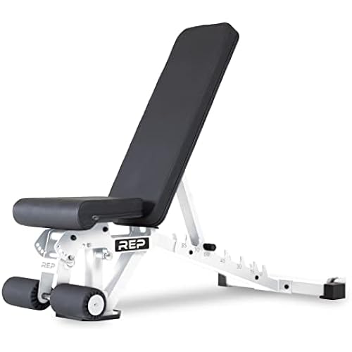 REP FID Foldable Weight Bench, Incline Decline Chair for Home Gym, Compact Portable Stationary Equipment, Heavy Duty Strength Training Platform, Adjustable Situp Dumbbell Workout Support, AB-3000