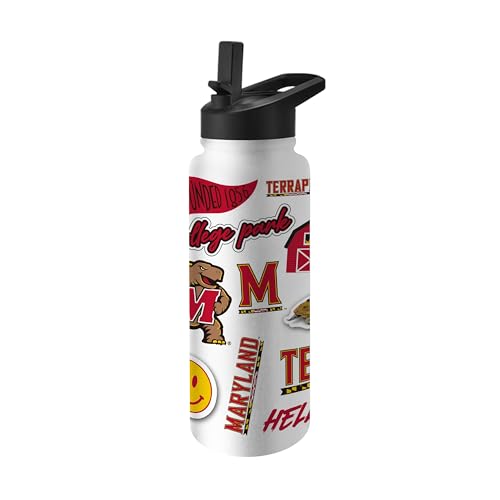 Image of Logo Brands NCAA Native 34 oz Quencher Water Bottle - | Local Icons Design | Double-Wall Insulated| Leak-Proof Lid & Built-In Straw