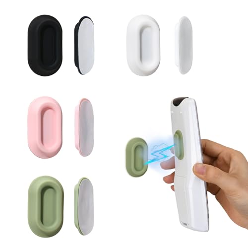 magnetic remote control holder wall mount - 4 pcs no drill self-adhesive organizer for air conditioner amp tv remotes storage caddy for televisions backside - multicolor