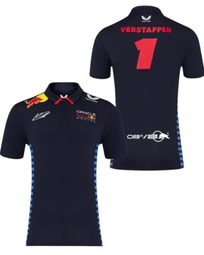 Red Bull camiseta cuello Camiseta con cuello, Castore, Max Verstappen, azul L