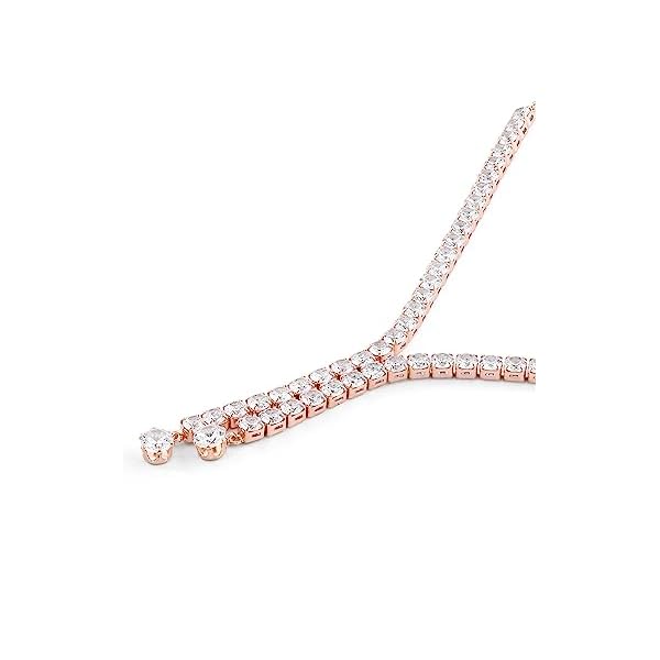 ZAVERI PEARLS Rose Gold Dazzling Cubic Zirconia Contemporary Party Bling Lariat Necklace & Earring Set For Women-ZPFK16146 - Image 7