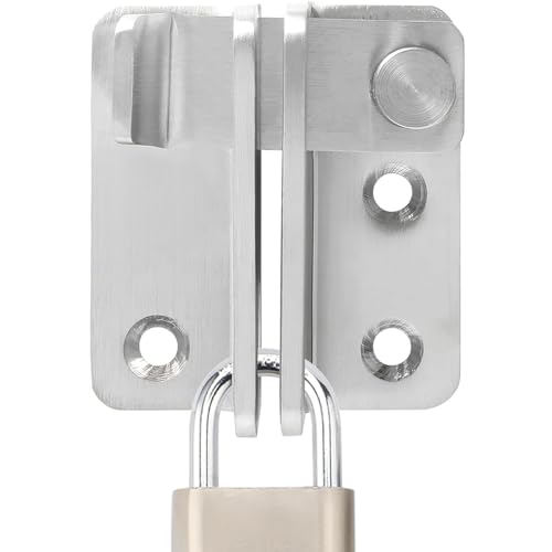 Litensh Stainless Steel Flip Gate Latch Door Bolt Lock with Padlock Hasp, Security Door Latch for Shed Cabinet, Barn