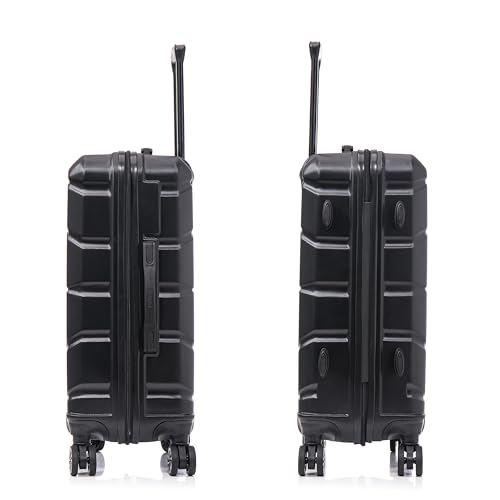 Image of DUKAP SENSE 24-Inch Medium Hardside Spinner Luggage Durable Zippered Black
