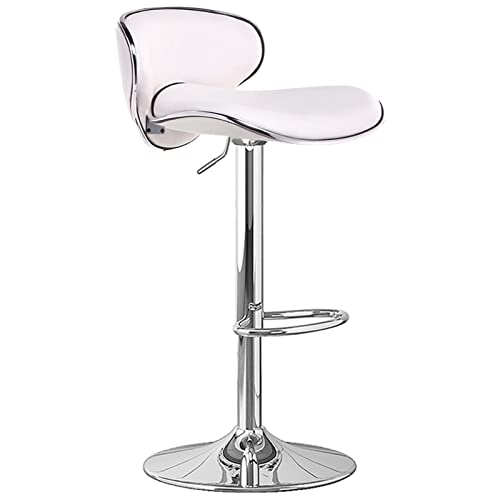 Taburetes De Bar Giratorios Muebles Creativos Modernos Taburetes De Bar De Isla De Restaurante con Respaldo Y Reposapiés De Mariposa, Ajustables 60-80 Cm(Color:Blanco)