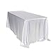 TINWARM 228 * 335CM Rettangolare Tovaglia in Raso per la Decorazione di Matrimonio/Compleanno/Battesimo del Bambino/Eventi - Bianco