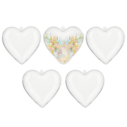 5 Stück Durchsichtige Weihnachtsbaum-Anhänger-Medaillons, Durchsichtige Befüllbare Ornamentkugeln für den Weihnachtsbaum,