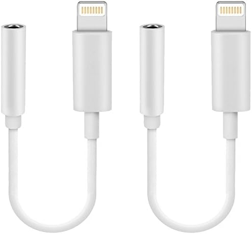 iPhone 7/7Plus 3.5 mm Adapter Headphone Jack,Jasongamo Lightning to 3.5 mm Headphone Jack Adapter for iPhone 7/7 Plus Accessories White [2Pack]