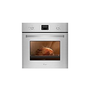Empava 24 in. 2.3 cu. Ft. Single Gas Wall Oven Bake Broil Rotisserie Functions with Mechanical Controls-Digital Timer-Convection Fan in Stainless Steel, Silver