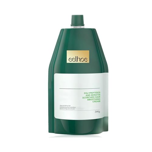 Crema Reparadora Hidratante Y Suavizante Para El Cabello Dañado Con Polipéptidos De Queratina, Acondicionamiento Profundo, Suavidad, Brillo Duradero, Hidratación (1pcs)