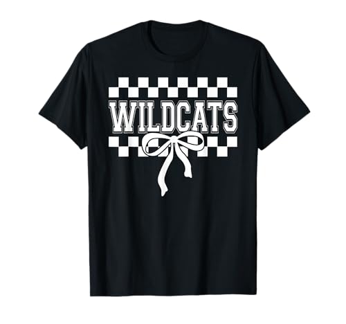 Checkered Wildcats School Spirit, Fan Team Spirit Day T-Shirt
