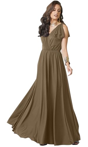 Image of KOH KOH Womens Long Sleeveless Bridesmaid Wedding Guest Prom Maxi Dress