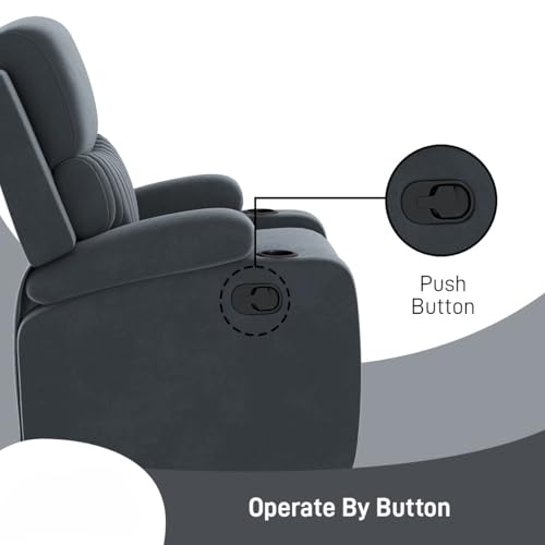 Image of Amazon Brand - Solimo Orleans | Single Seater Sofa Recliner | Manual Recliner (Velvet Grey)