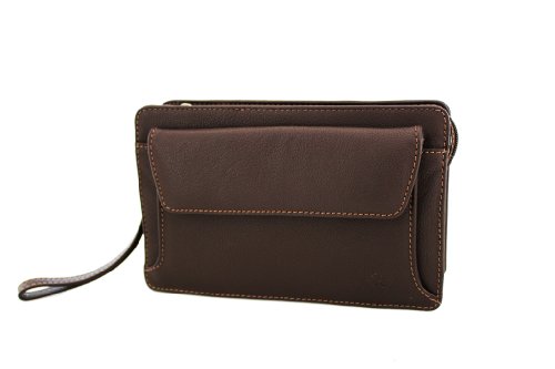 Pochette à glissière Katana K 69311 petit sac main cuir homme noir