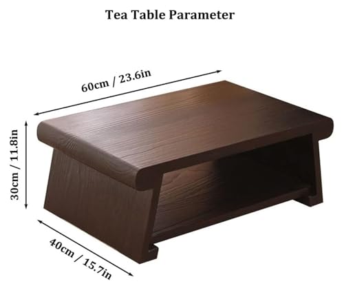 Table basse japonaise pliante noire 2 niveaux 60x40x30 cm