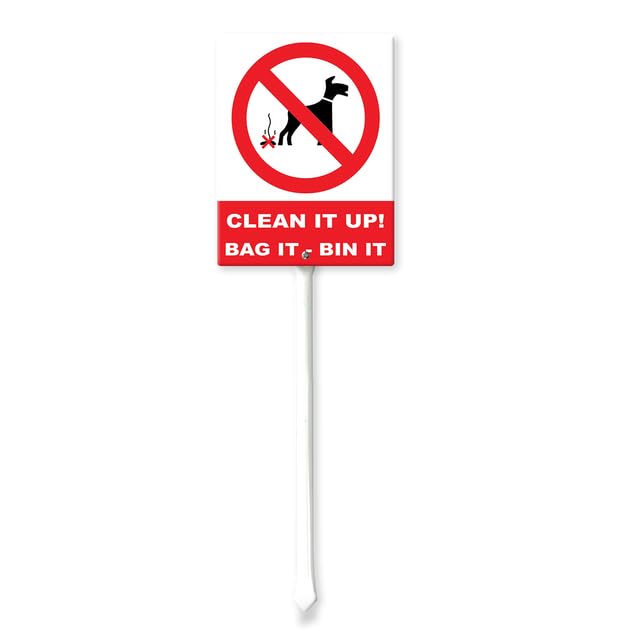 Geroclonup Clean It Up Bin It Sign With Metal Stake,4.4" x 17.6" Aluminum Yard Sign for Street, Garden Lawn Neighborhoods
