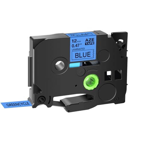 �݊����̂���6mm 9mm 12mm�v�����^�[�p�̃��x���e�[�vtz tze 131 231 251 631 335���{�������č��z��(Black on Blue)