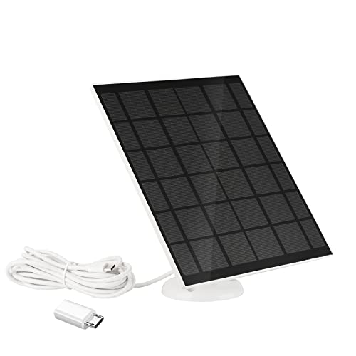 Tonton 5W Solar Panel for Rechargeable Battery Security Camera with Adjustable Mounting Bracket,10Ft USB-C Charging Cable,Plug and Play, Easy to Install, Non-Stop Charging