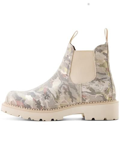 Ariat Womens Fatbaby Twin Gore Round Toe Pull On Chelsea Casual Boots Ankle Low Heel 1-2" - Brown2