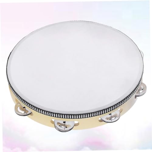 Toyvian 10 Jingles De Metal Pandeiro Brinquedo Educativo De Percussão Pandeiro De Pele De Carneiro P