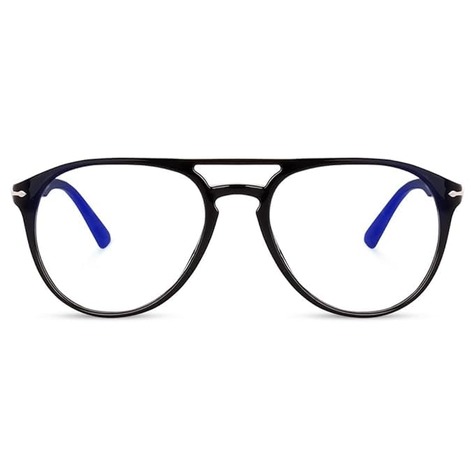 Image of Square Spectacles Clear Anti Blue Ray Blocking BlueCut Anti Glare Reduce zero Power Mobile computer Laptop Gaming protection For Men & Women (Free Size)