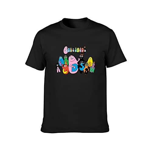 SONGREN Men's ATT97 Barbapapa Logo Regular Fit T Shirt XL Black