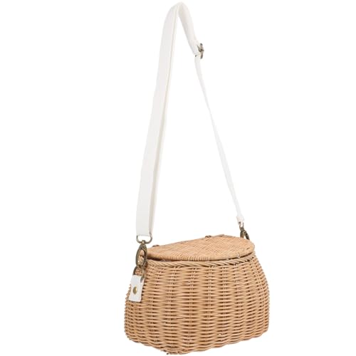 Panier à vélo en rotin pour balades en famille parfait pour le goûter des petits