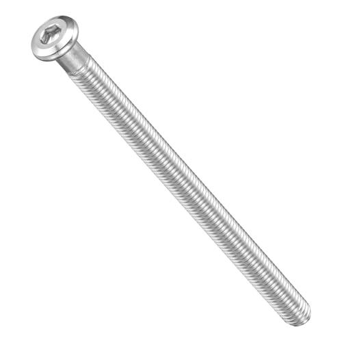Image of METALLIXITY Flat Head Hex Socket Cap Screws Bolts(M8-1.25x125) 6Pcs, 304 Stainless Steel Hex Socket Furniture Bolts Screws - for Furniture Woodworking Project, Silver Tone