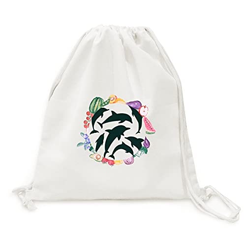 Sac en tissu pliable bleu la mer requin pour courses de fruits