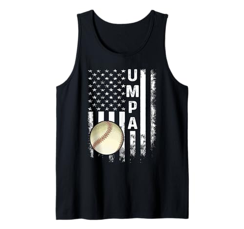 Baseball Umpa America Flag Vintage Christmas Xmas Tank Top