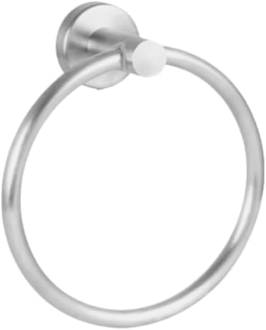 1pcs Silver Stainless Steel Towel Ring Wall Mounted Hand Towel Holder Bathroom Kitchen Heavy Duty Towel Hanger Drill Installation Bathroom Accessory