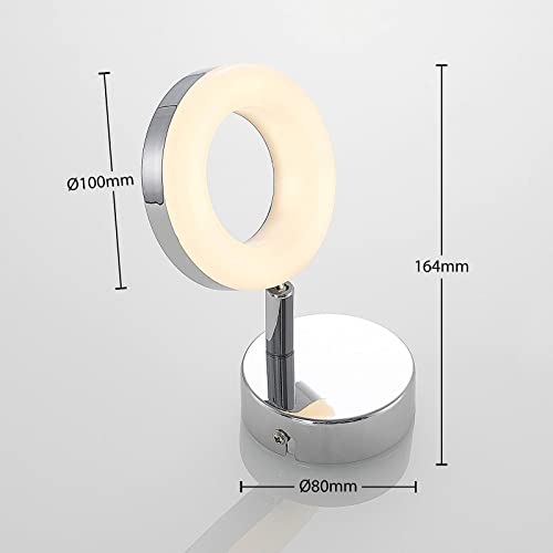 ELC LED Spot, Wandlampe schwenkbar und drehbar, 1x 4W LED, Wandleuchte innen 1 flammig, Deckenspot Metall chrom, LED Strahler modern