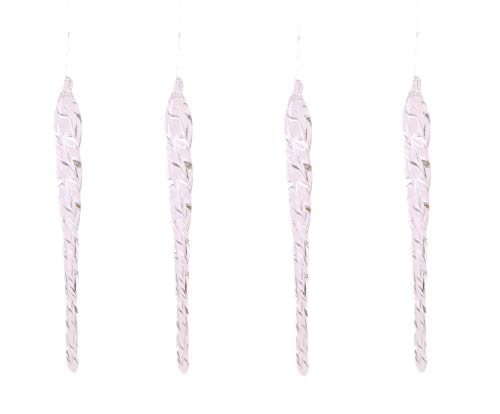 Toyland® Set Of 4-12cm Luxury Glass Icicle Christmas Tree Decorations
