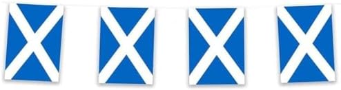 Scotland Rectangle Bunting 10m with 20 Flags - Scottish Saltire Party Decorations for Football Tournaments, Sporting Events, Match Day Celebrations, Indoor & Outdoor Use - View 3