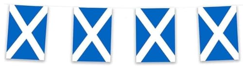 Scotland Rectangle Bunting 10m with 20 Flags - Scottish Saltire Party Decorations for Football Tournaments Sporting Events Match Day Celebrations Indoor & Outdoor Use