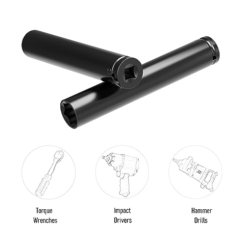Image of 1 /2 Inch Drive by 19mm(3 /4-Inch) Deep Impact Socket, Heat-Treated CR-V Steel 6 Inch Length, 6-Point Metric Sizes